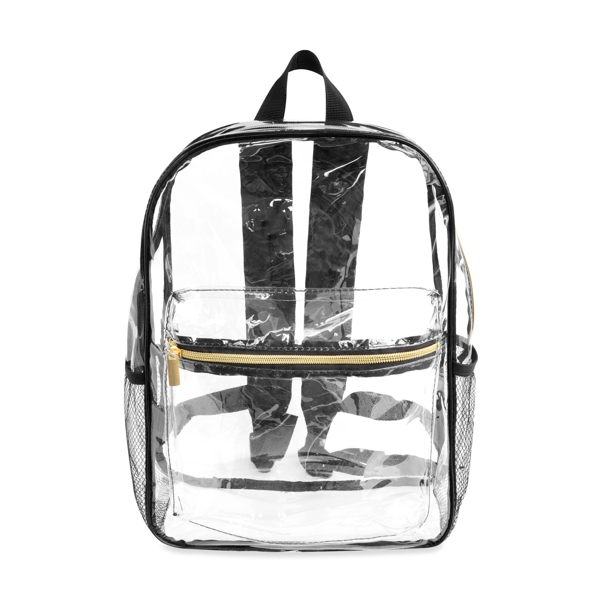 Black Lined Clear Backpack by Make Market®